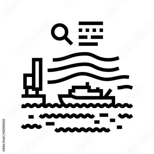 marine hydrodynamics line icon vector. marine hydrodynamics sign. isolated contour symbol black illustration