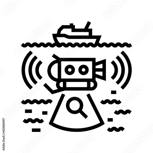 marine research expeditions line icon vector. marine research expeditions sign. isolated contour symbol black illustration