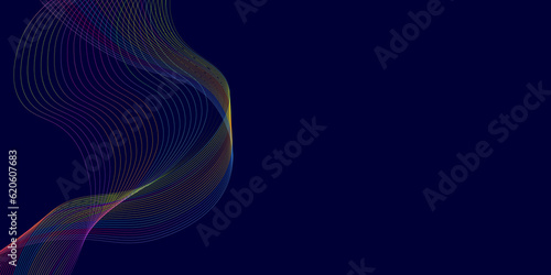 Abstract flowing wave lines. Design element for technology, science, modern concept illustration background