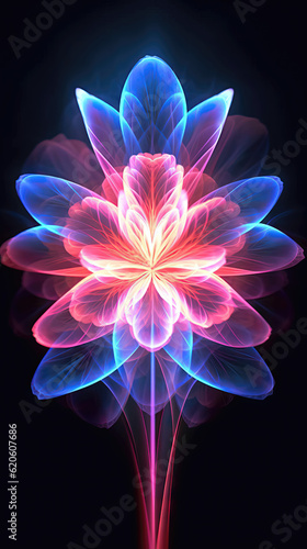 Abstract fractal flower on a black background