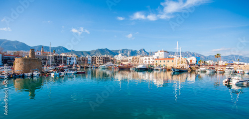 Obraz na płótnie Kyrenia harbour view. Kyrenia harbour is currently a famous tourist resort in Northern Cyprus. w salonie