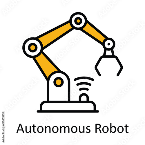 Autonomous Robot Filled Outline Icon Design illustration. Smart Industries Symbol on White background EPS 10 File