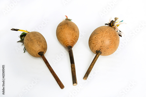 Εκτύπωση καμβά maraca percussion musical instrument made handmade indigenous culture instrument