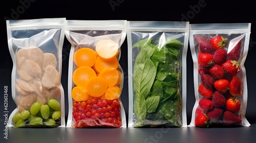 Deep ziplock bag for summer snacks and cut fruits - ideal storage container for meals. Generative AI photo