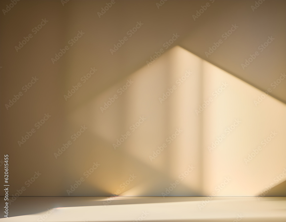 Minimal Leisure Room abstract light beige background for product presentation with soft light from the window on wall. Generative AI, illustration Minimal Leisure Room abstract light beige background for product presentation with soft light from the window on wall. Generative AI, illustration
