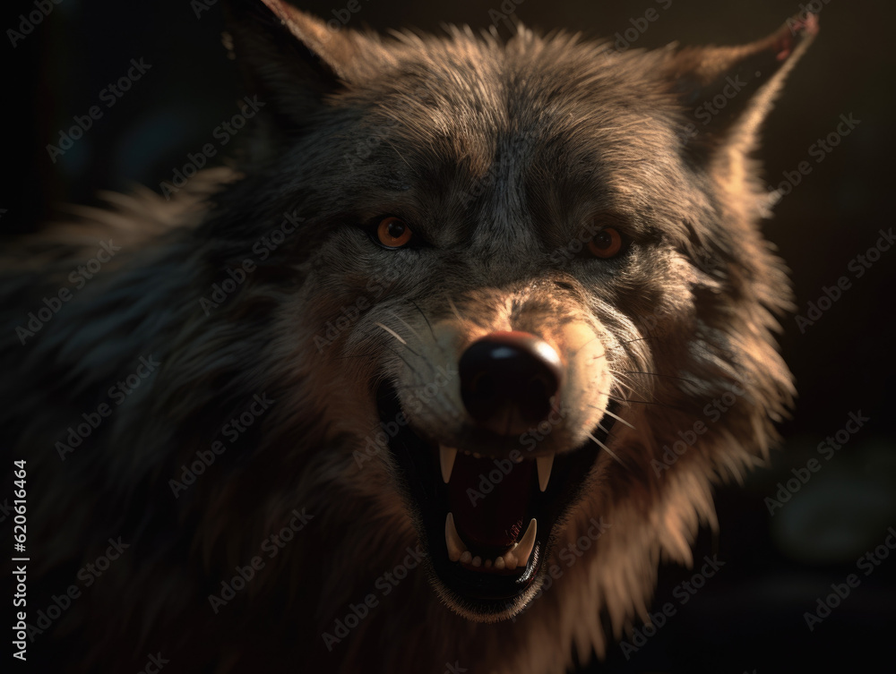 Fierce Gaze: Intimidating Wolf Baring Its Teeth - Wild Power and Untamed Majesty - Generative AI
Fierce Gaze: Intimidating Wolf Baring Its Teeth - Wild Power and Untamed Majesty - Generative AI