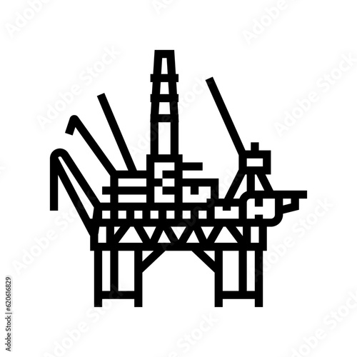 offshore drilling petroleum engineer line icon vector. offshore drilling petroleum engineer sign. isolated contour symbol black illustration