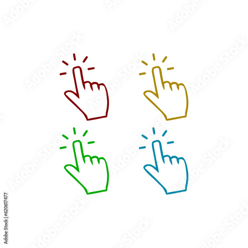 Wallpaper Mural Hand cursor click icon hand drawn set icon Torontodigital.ca