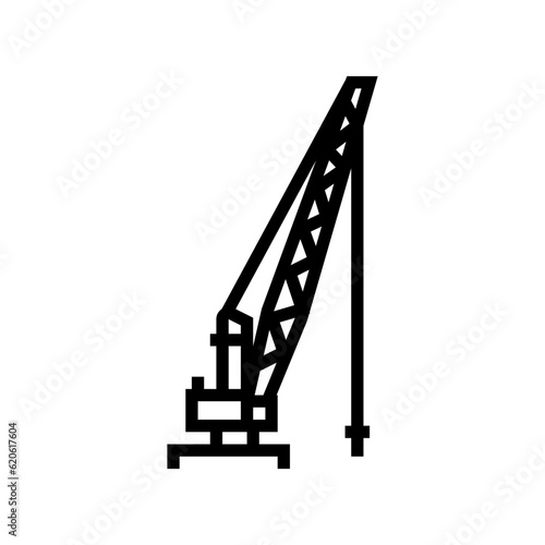 oil rig crane petroleum engineer line icon vector. oil rig crane petroleum engineer sign. isolated contour symbol black illustration