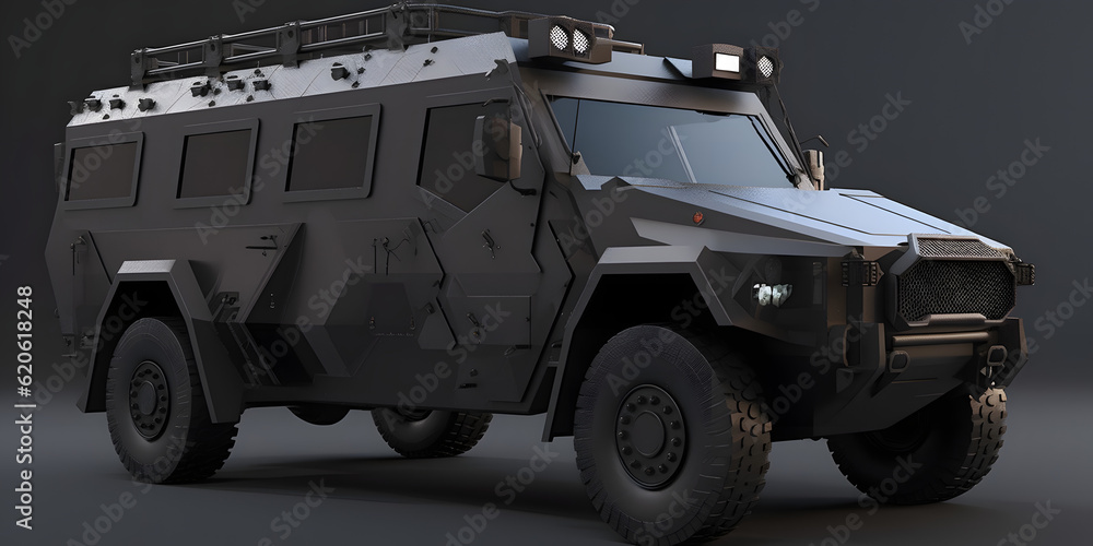 Armored car security protection Hyper-realistic generative AI