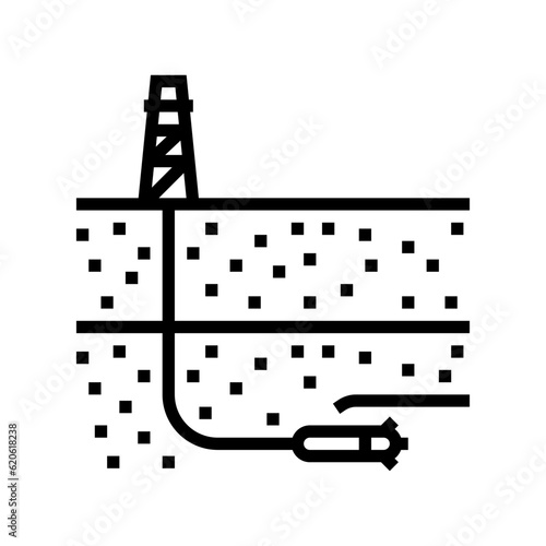directional drilling petroleum engineer line icon vector. directional drilling petroleum engineer sign. isolated contour symbol black illustration
