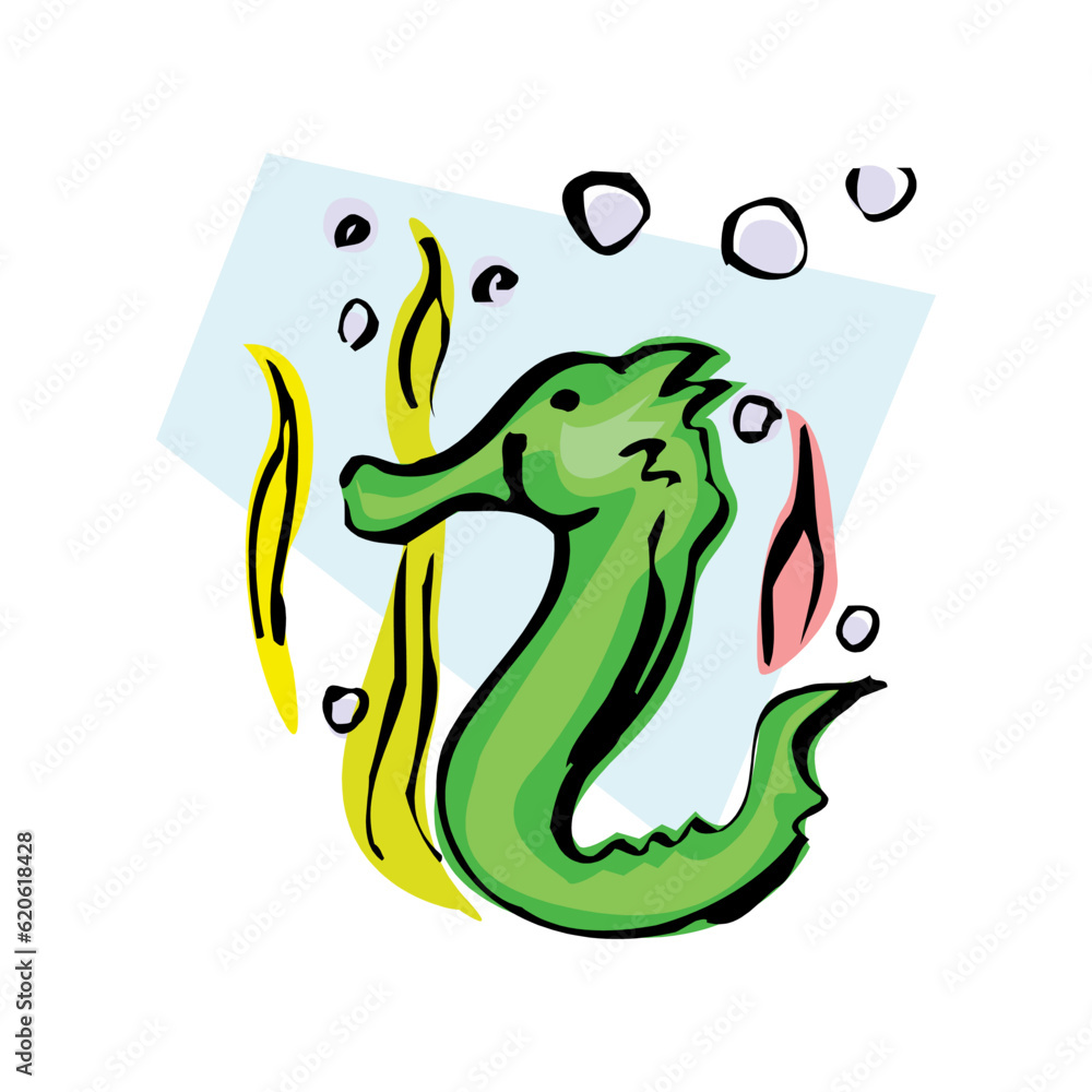 Cute cartoon seahorse. Isolated vector illustration on a white background in EPS10 Cute cartoon seahorse. Isolated vector illustration on a white background in EPS10