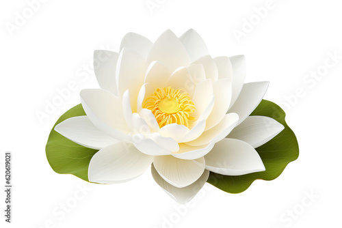 White lotus flower on a transparent background in isolation. File with a path for cutting.