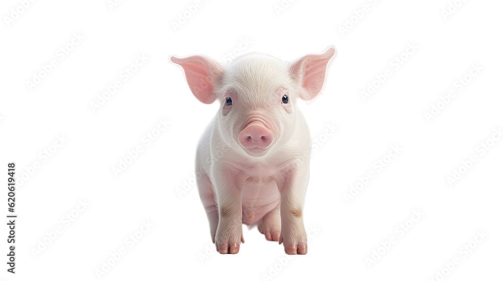 A jovial young pig is alone on a transparent background. Amusing animal feelings. A jovial young pig is alone on a transparent background. Amusing animal feelings.
