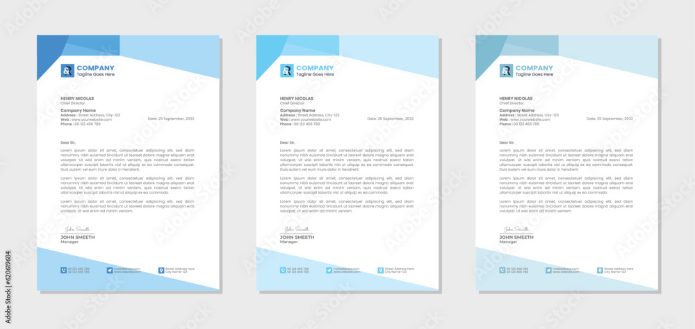 Fototapeta premium Letterhead template design for business and corporate