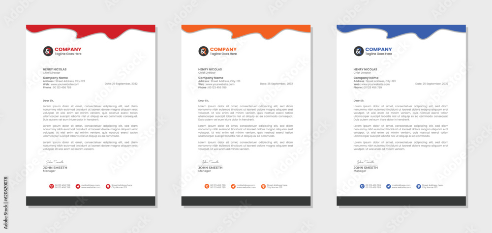 Fototapeta premium Letterhead template design for business and corporate
