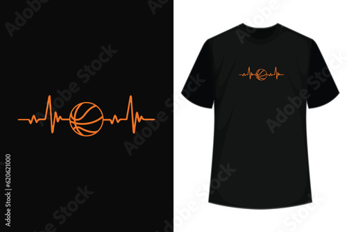 Basketball Heartbeat T-Shirt for basketball players t-shirt design