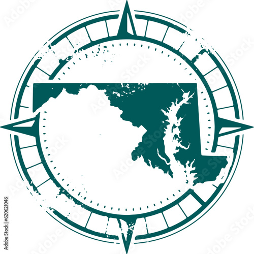 Explore Maryland USA State Tourism Stamp