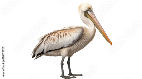 A big pelican standing alone on a transparent background.