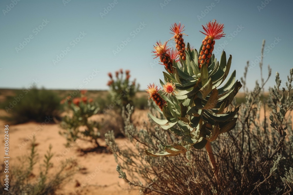 Medicinal plant and flower from Kalahari desert. Generative AI Stock Illustration Adobe Stock