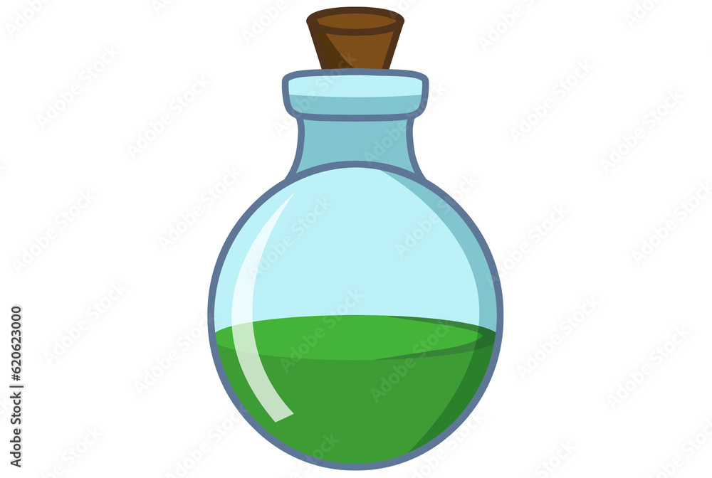 Magician pot elixir green potion bottle magic object alchemy design element Magician pot elixir green potion bottle magic object alchemy design element