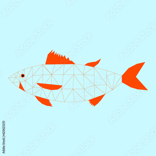 Polygon Fish in vector illustration design