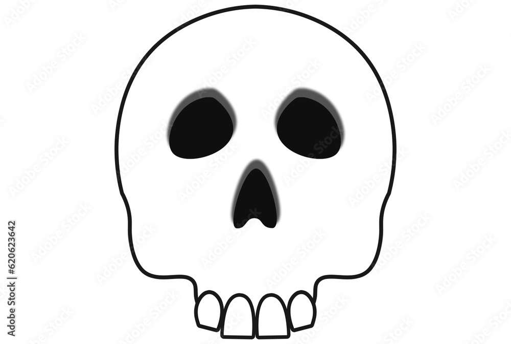 Creepy skull head human face anatomy death pirate cartoon design element