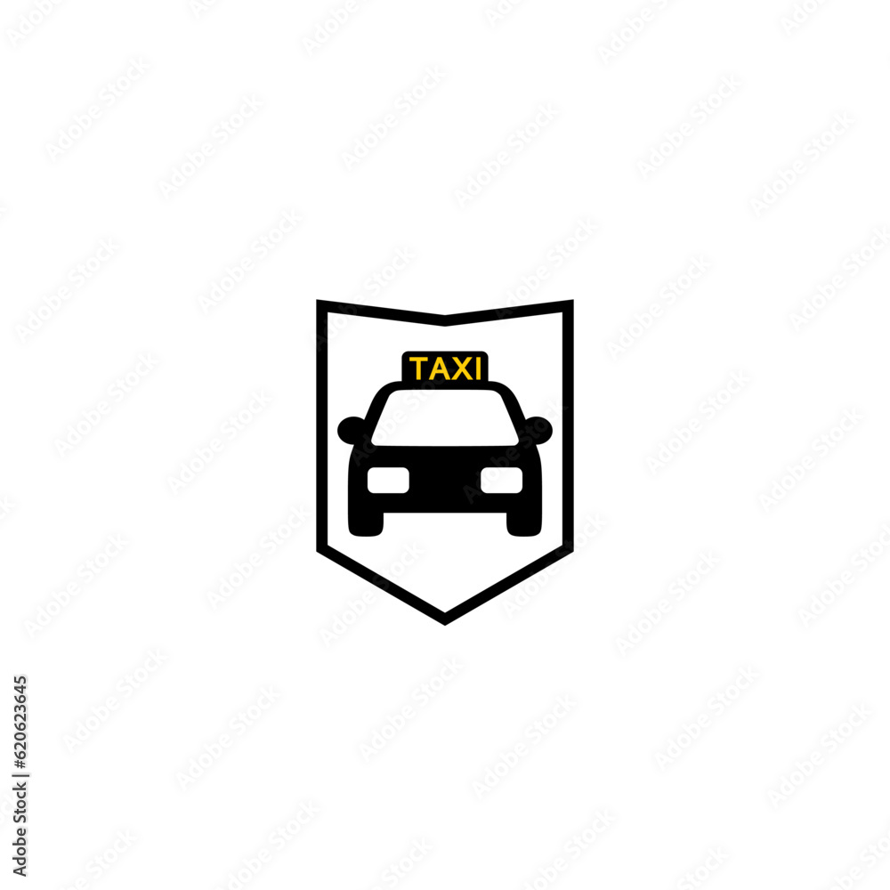 Taxi car insurance icon isolated on white background