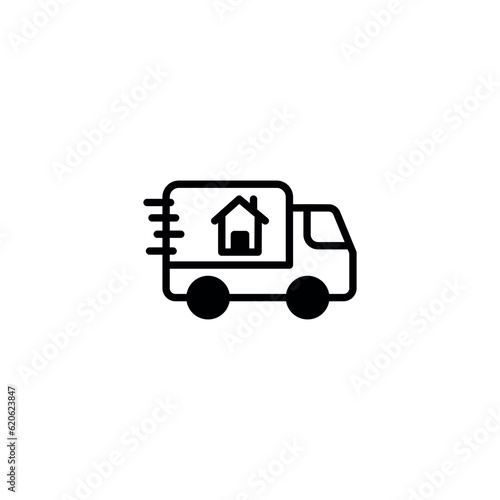 Moving House icon design with white background stock illustration