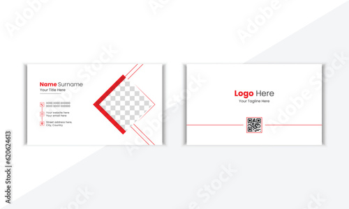 Modern And Clean Corporate Business Card Design Template With Vector Shape And Colorful Background