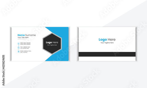 Modern And Clean Corporate Business Card Design Template With Vector Shape And Colorful Background