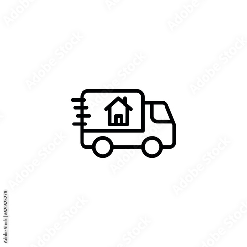 Moving House icon design with white background stock illustration