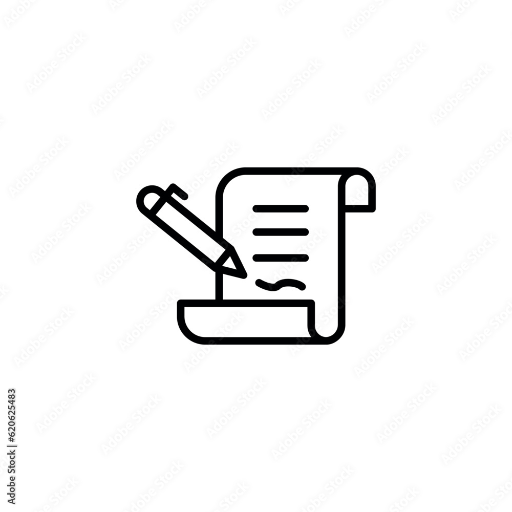 Contract icon design with white background stock illustration Contract icon design with white background stock illustration