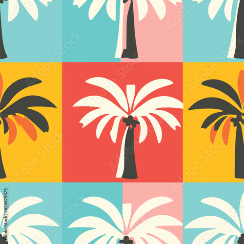 Seamless Colorful Hawaii Palms Pattern. Seamless pattern of Hawaii Palms in colorful style. Add color to your digital project with our pattern!