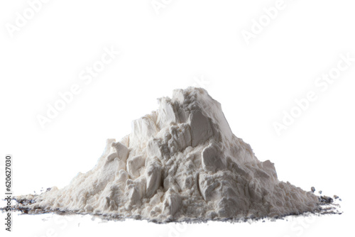 A pile of flour separated on a transparent background. photo