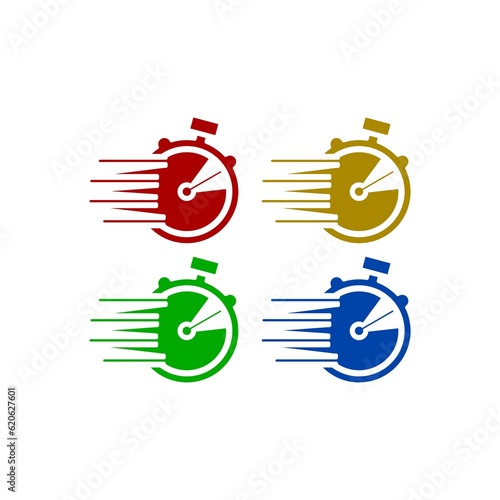  Fast flying time icon set