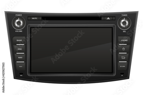 car multimedia with touchscreen vector illustration