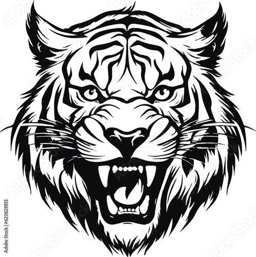 Fototapeta Naklejka Na Ścianę i Meble -  Tiger SVG, Tiger Face SVG, Tiger Mascot SVG, Tiger Head svg, Tiger Eyes svg, Tiger Baseball svg, Tiger Volleyball svg, Tiger Clip Art svg