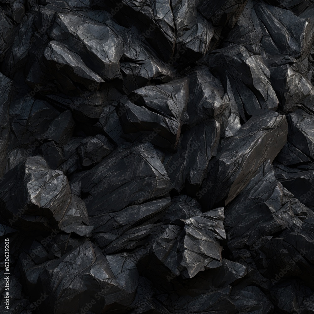 Obsidian natural rock texture, material background - Generative AI