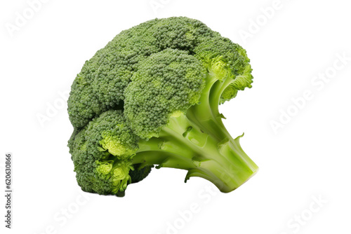 A single broccoli vegetable is shown separately on a transparent background, and a clipping path is included.