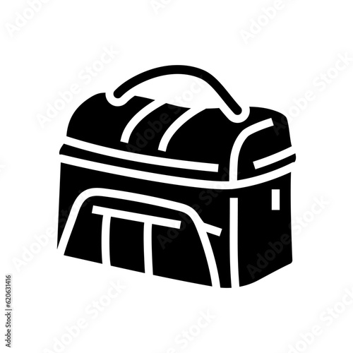 lunch box bag school glyph icon vector. lunch box bag school sign. isolated symbol illustration