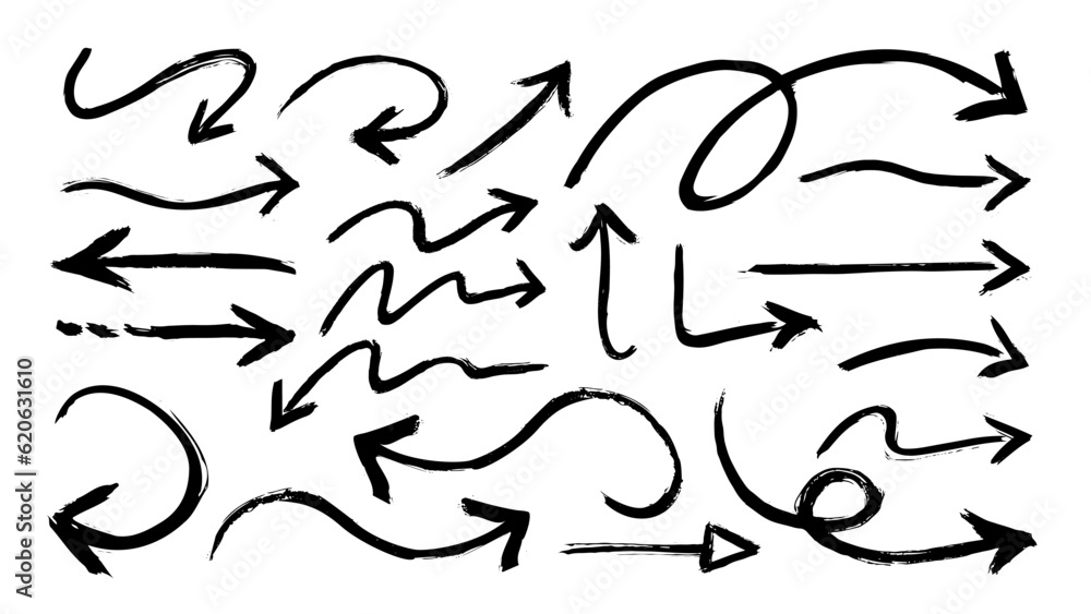 Hand drawn arrow illustration set Hand drawn arrow illustration set