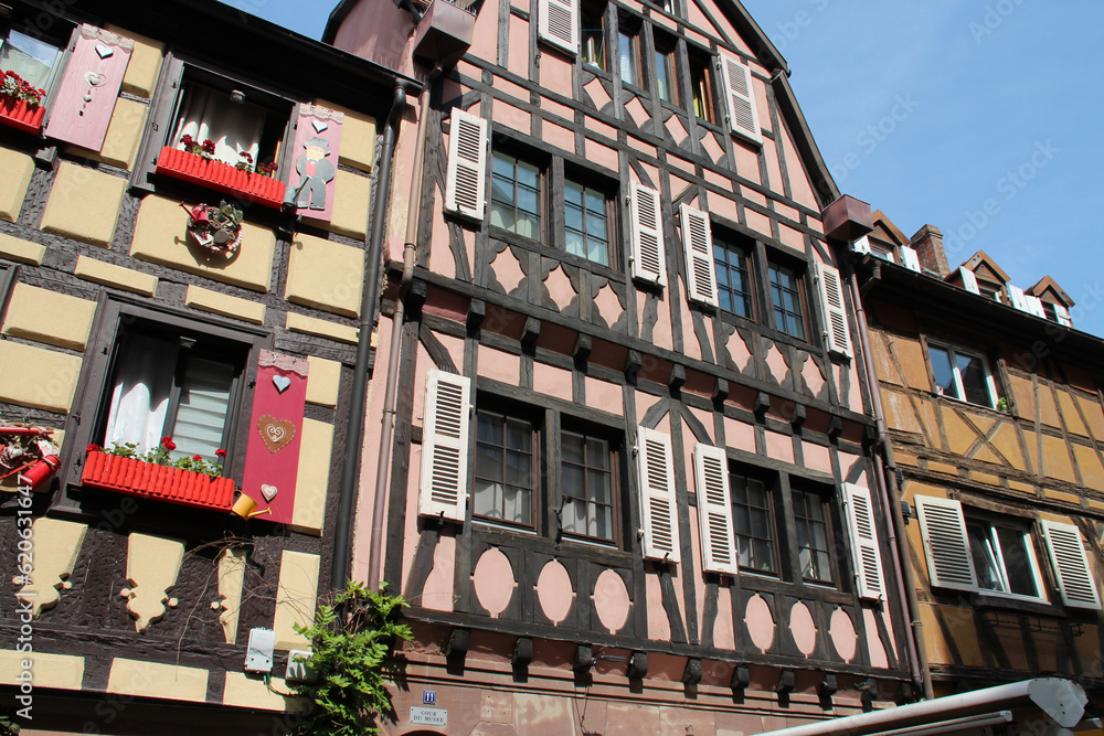 half-timbered houses in colmar in alsace (france)