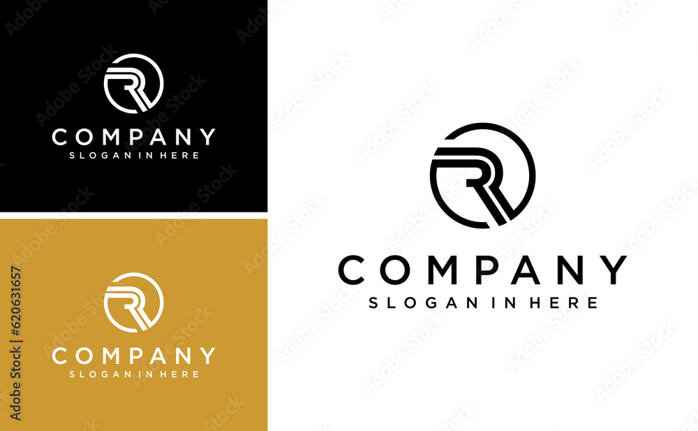 Initial RR logo design dynamic circle R vector template Initial RR logo design dynamic circle R vector template