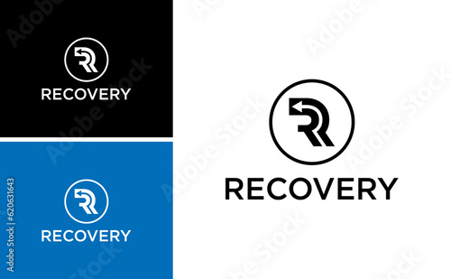Initial Rr Logo Circle R Design With Dynamic Recovery Concept