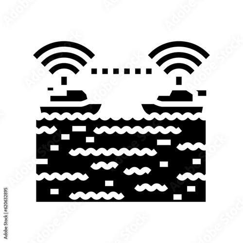 ship collision avoidance systems glyph icon vector. ship collision avoidance systems sign. isolated symbol illustration