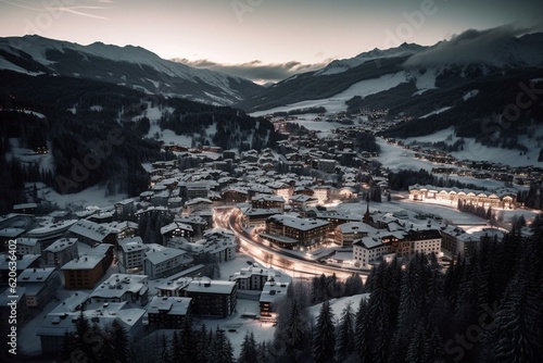 Davos congress in Swiss Alps. Generative AI