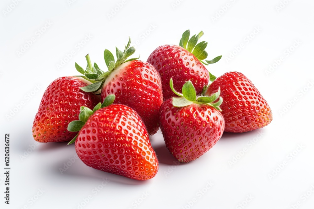 Group of Fresh Strawberries on White background Isolated Group of Fresh Strawberries on White background Isolated