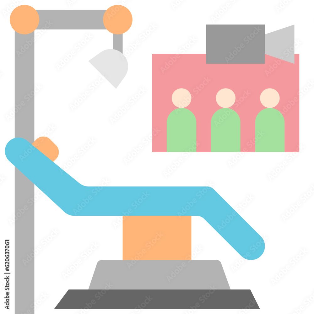 smart operation room flat style icons