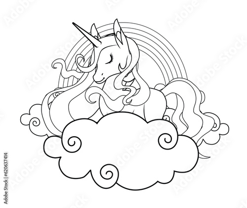 beautiful unicorn color page, suitable for children in kindergarten or older, perfect for learning the basics of how to color your child or student
